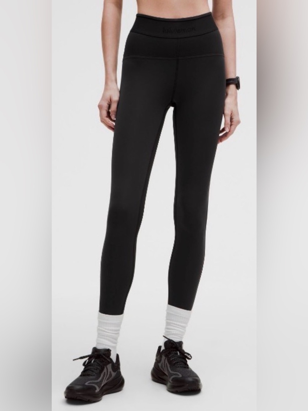 Lululemon License to Train High Rise Leggings 25” *Logo, Black, sz 8